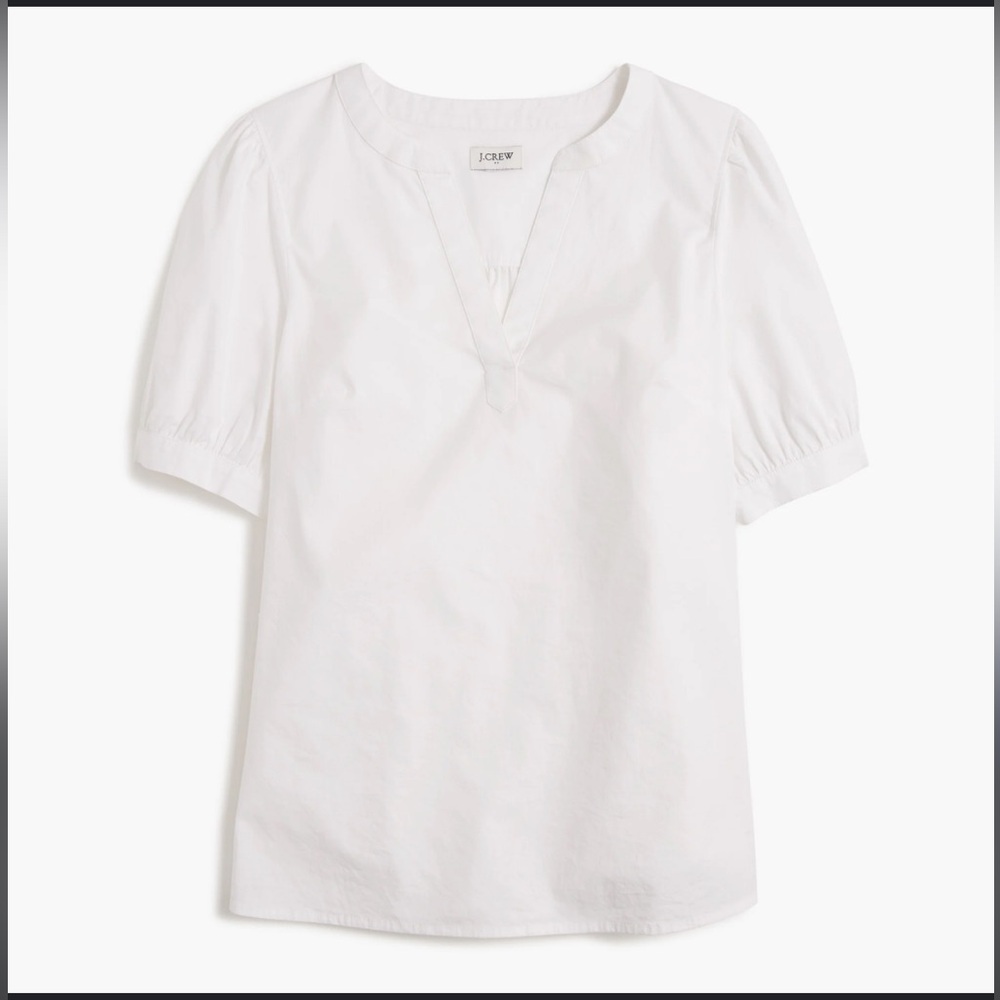 NWT J.Crew White Poplin Shirt Sz Medium